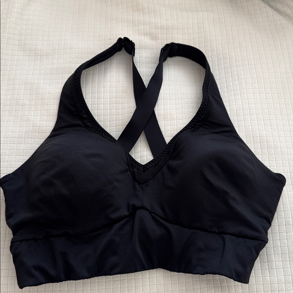 Athleta Black Crossback Sports Bra Size Medium Adjustable Straps